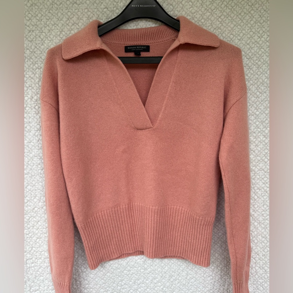 Banana Republic Pink V-Neck Sweater